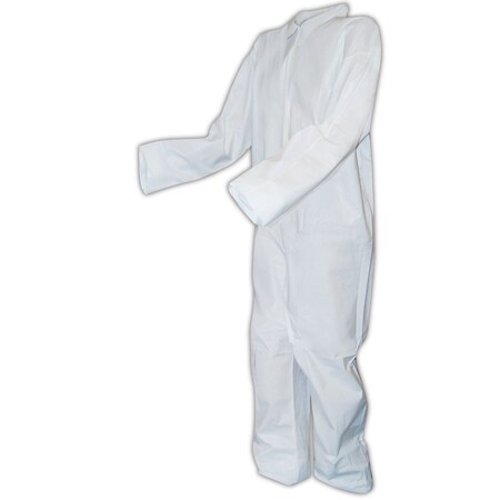 Magid Disposable Coveralls, Collared, M, Microporous Coated, Open Wrist, Open Ankle, White CVZ8MCPM